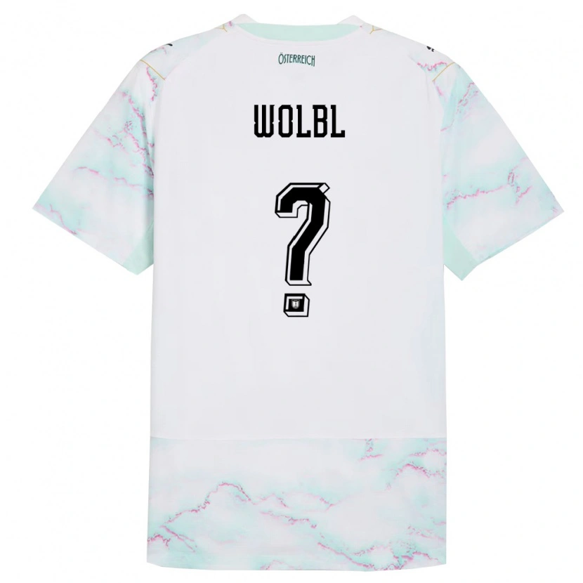 Danxen Niño Camiseta Austria Christopher Wölbl #0 Blanco Verde Oro 2ª Equipación 26-28 La Camisa México