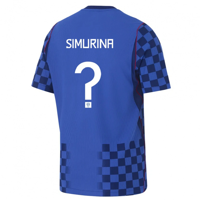 Danxen Niño Camiseta Croacia Stipe Simurina #0 Azul Marino Rojo 2ª Equipación 26-28 La Camisa México