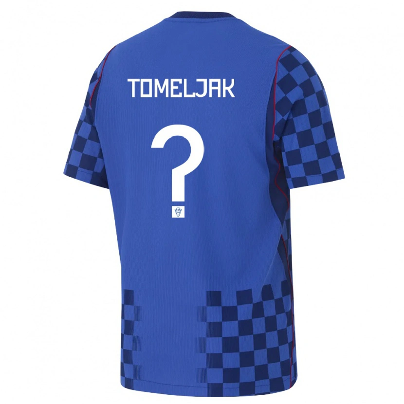 Danxen Niño Camiseta Croacia Noa Tomeljak #0 Azul Marino Rojo 2ª Equipación 26-28 La Camisa México