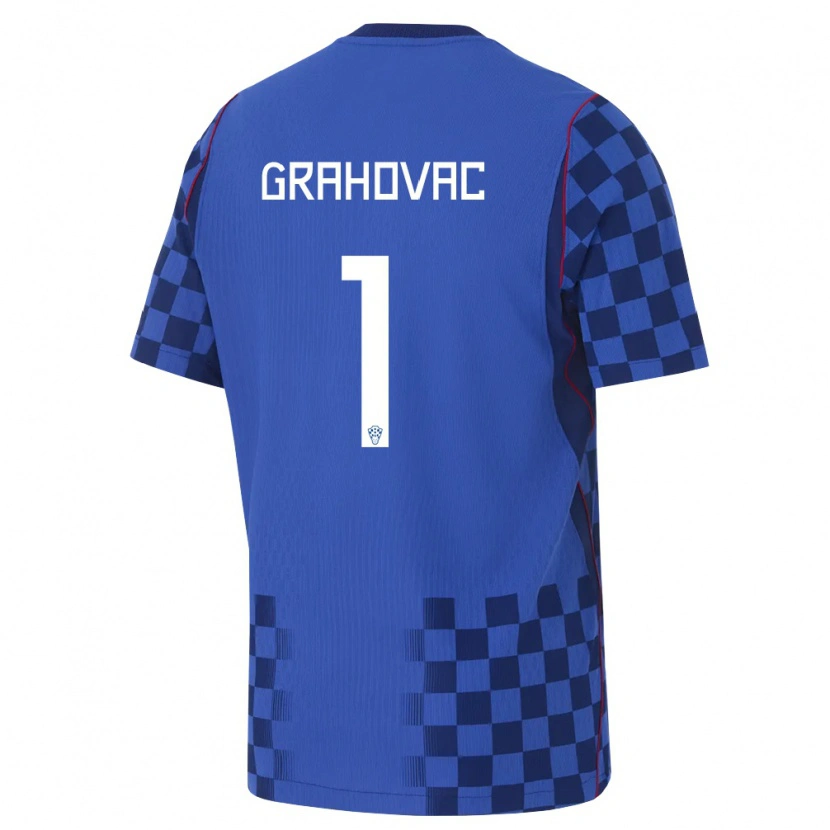 Danxen Niño Camiseta Croacia Matej Grahovac #1 Azul Marino Rojo 2ª Equipación 26-28 La Camisa México