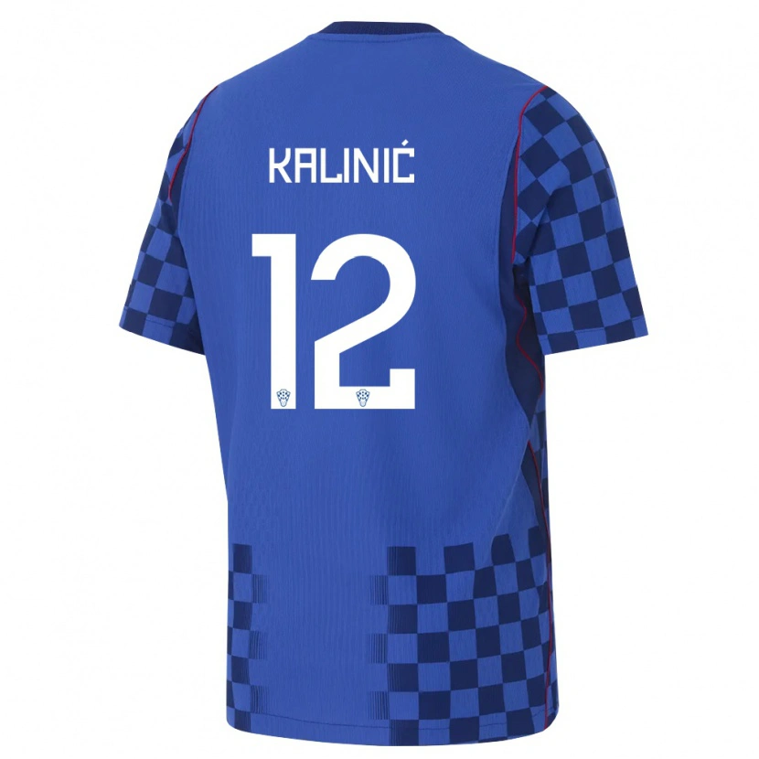 Danxen Niño Camiseta Croacia Lovre Kalinic #12 Azul Marino Rojo 2ª Equipación 26-28 La Camisa México