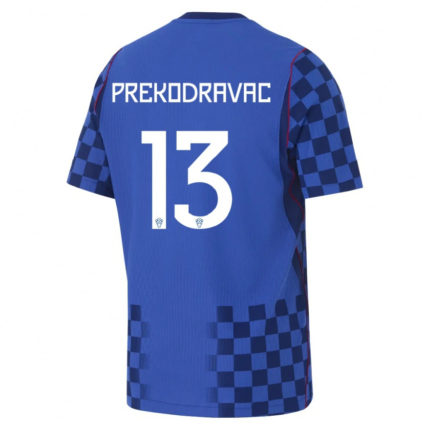 Danxen Niño Camiseta Croacia Marin Prekodravac #13 Azul Marino Rojo 2ª Equipación 26-28 La Camisa México