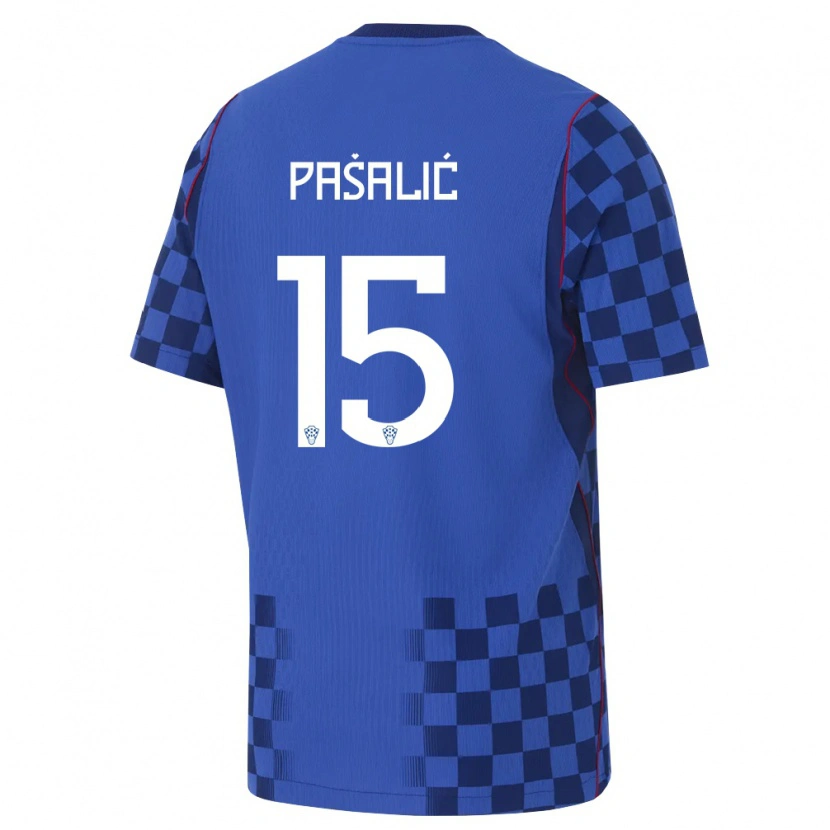 Danxen Niño Camiseta Croacia Mario Pašalić #15 Azul Marino Rojo 2ª Equipación 26-28 La Camisa México