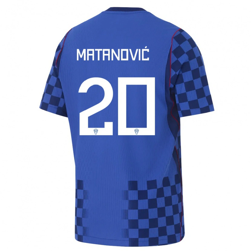 Danxen Niño Camiseta Croacia Igor Matanovic #20 Azul Marino Rojo 2ª Equipación 26-28 La Camisa México