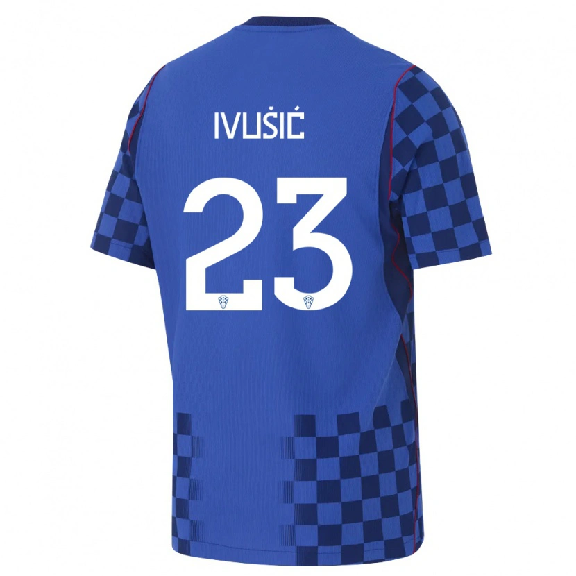Danxen Niño Camiseta Croacia Ivica Ivusic #23 Azul Marino Rojo 2ª Equipación 26-28 La Camisa México