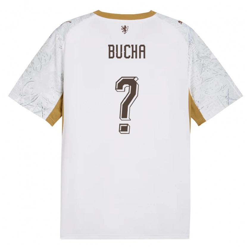 Danxen Niño Camiseta Chequia Pavel Bucha #0 Marfil Oro Gris 2ª Equipación 26-28 La Camisa México