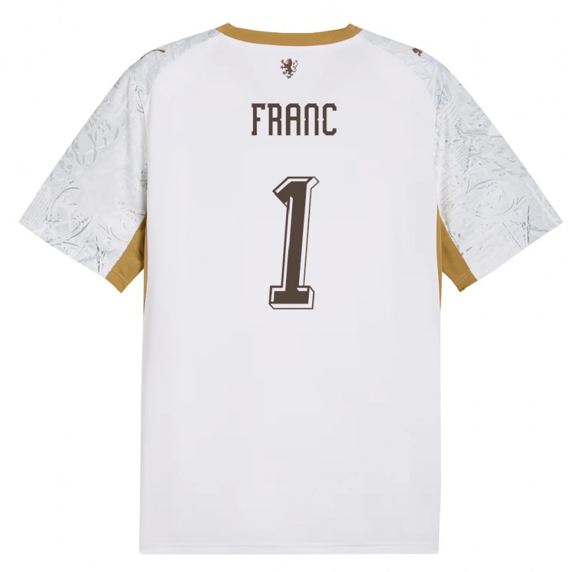 Danxen Niño Camiseta Chequia Lukas Franc #1 Marfil Oro Gris 2ª Equipación 26-28 La Camisa México