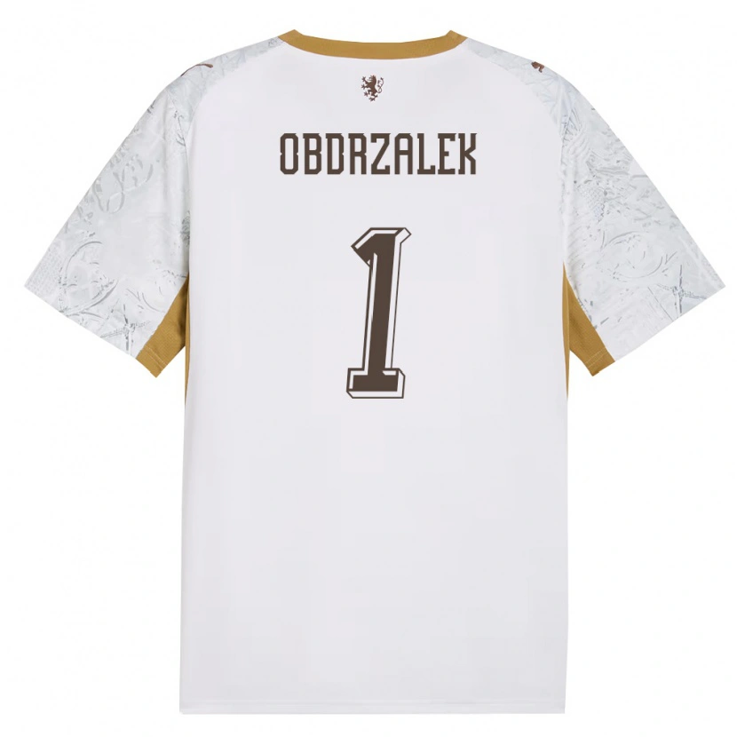 Danxen Niño Camiseta Chequia Marek Obdrzalek #1 Marfil Oro Gris 2ª Equipación 26-28 La Camisa México