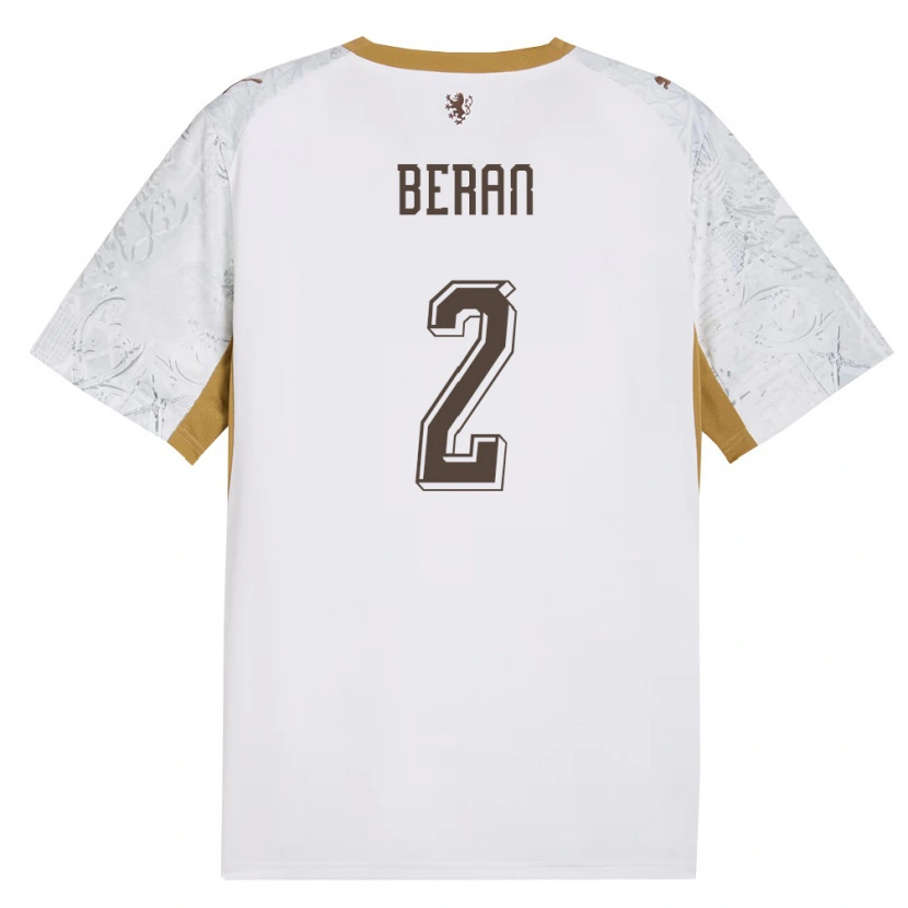 Danxen Niño Camiseta Chequia Stepan Beran #2 Marfil Oro Gris 2ª Equipación 26-28 La Camisa México