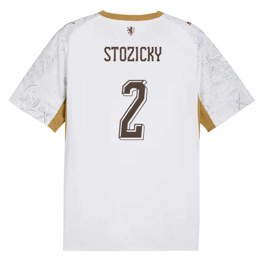 Danxen Niño Camiseta Chequia David Stozicky #2 Marfil Oro Gris 2ª Equipación 26-28 La Camisa México