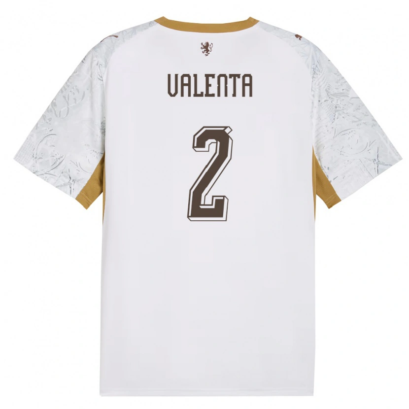 Danxen Niño Camiseta Chequia Filip Valenta #2 Marfil Oro Gris 2ª Equipación 26-28 La Camisa México