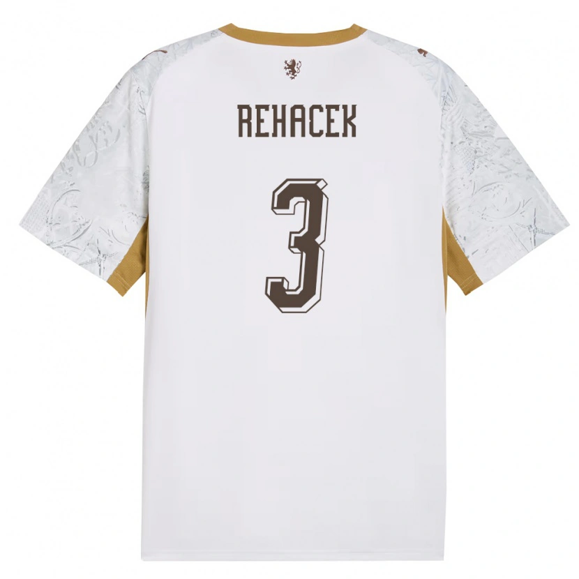 Danxen Niño Camiseta Chequia David Rehacek #3 Marfil Oro Gris 2ª Equipación 26-28 La Camisa México