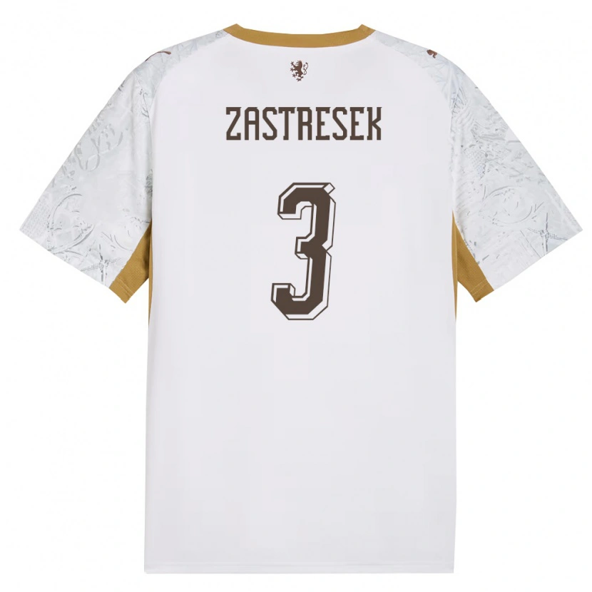 Danxen Niño Camiseta Chequia Matous Zastresek #3 Marfil Oro Gris 2ª Equipación 26-28 La Camisa México