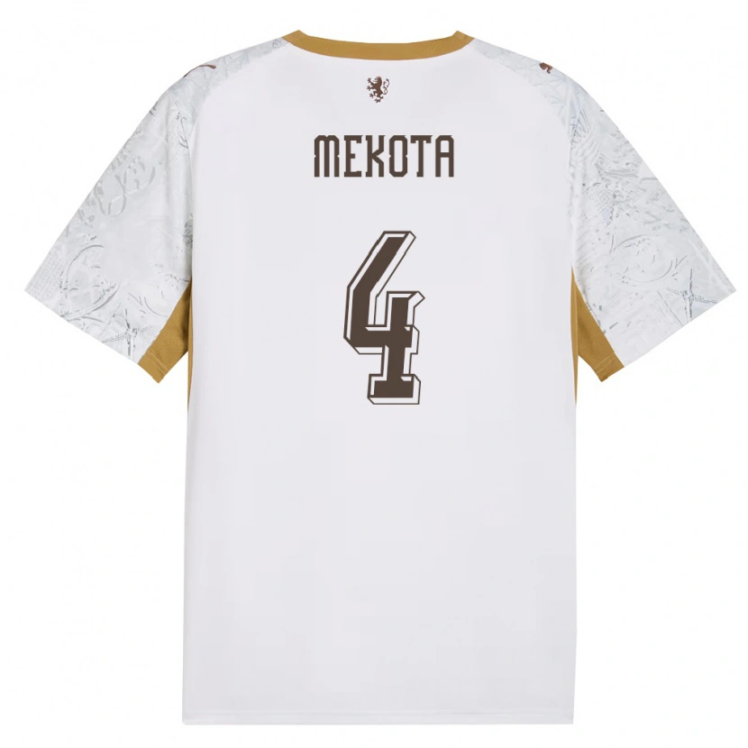 Danxen Niño Camiseta Chequia Patrik Mekota #4 Marfil Oro Gris 2ª Equipación 26-28 La Camisa México