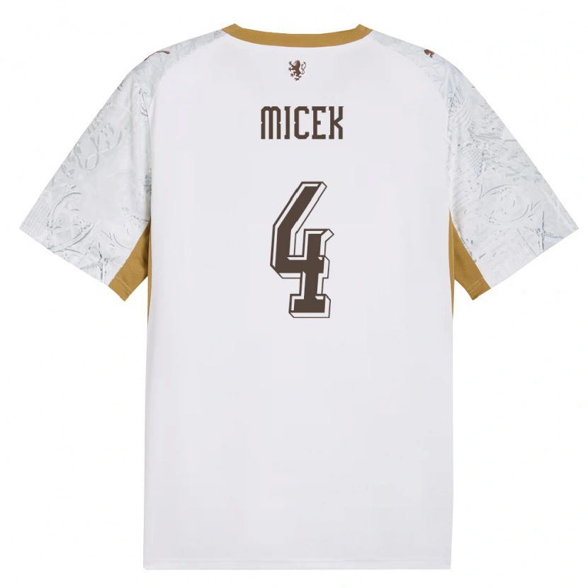 Danxen Niño Camiseta Chequia Jiri Micek #4 Marfil Oro Gris 2ª Equipación 26-28 La Camisa México