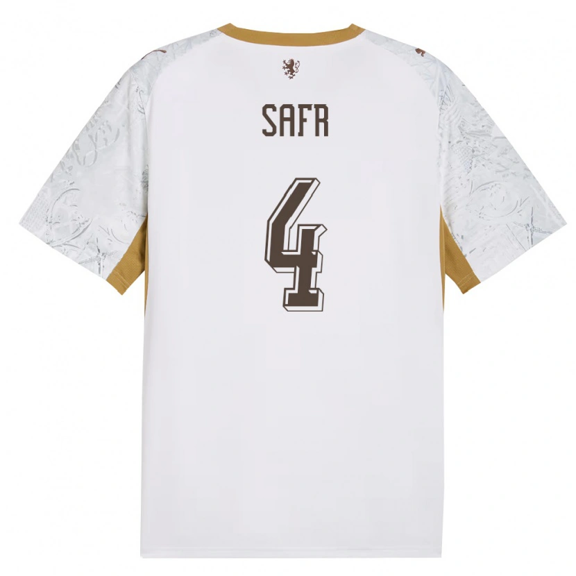 Danxen Niño Camiseta Chequia Adam Safr #4 Marfil Oro Gris 2ª Equipación 26-28 La Camisa México