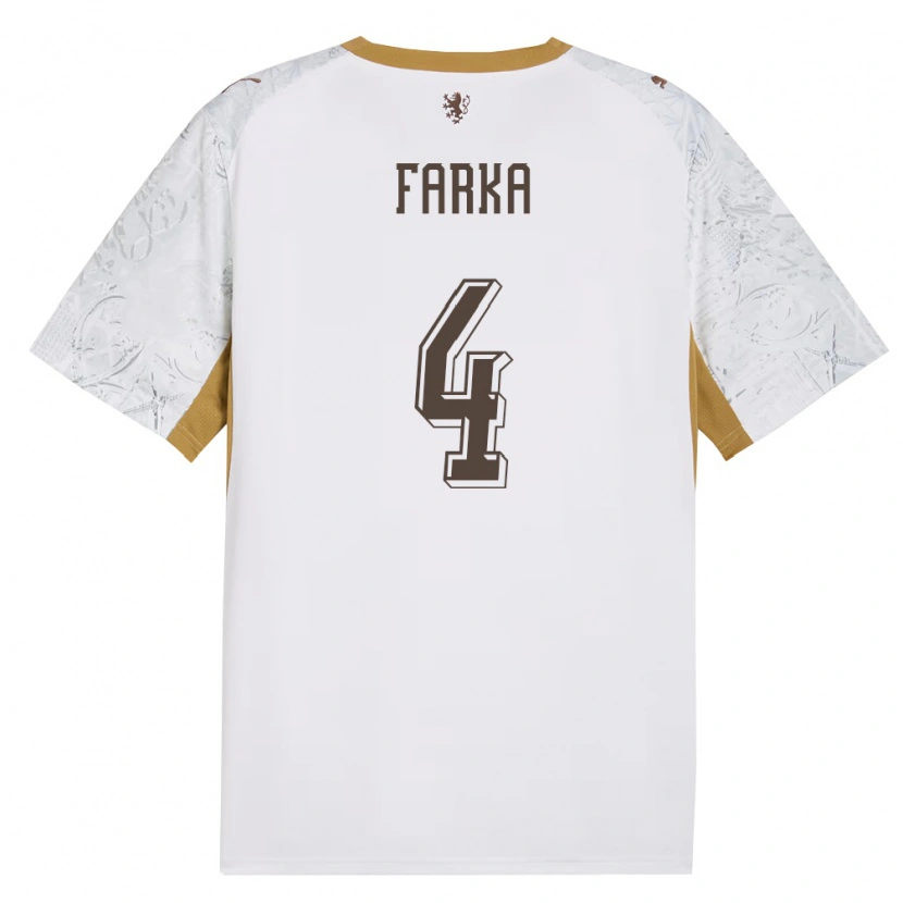 Danxen Niño Camiseta Chequia Dominik Farka #4 Marfil Oro Gris 2ª Equipación 26-28 La Camisa México