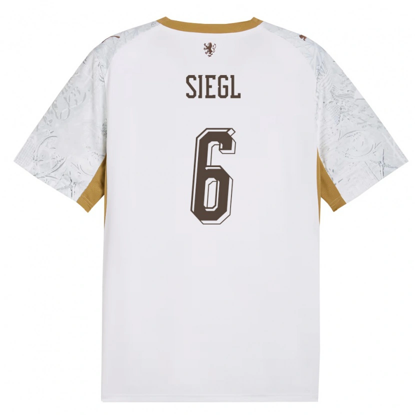 Danxen Niño Camiseta Chequia Patrik Siegl #6 Marfil Oro Gris 2ª Equipación 26-28 La Camisa México