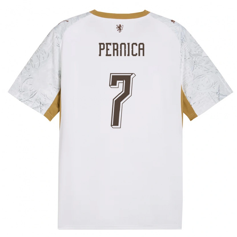Danxen Niño Camiseta Chequia Eric Pernica #7 Marfil Oro Gris 2ª Equipación 26-28 La Camisa México