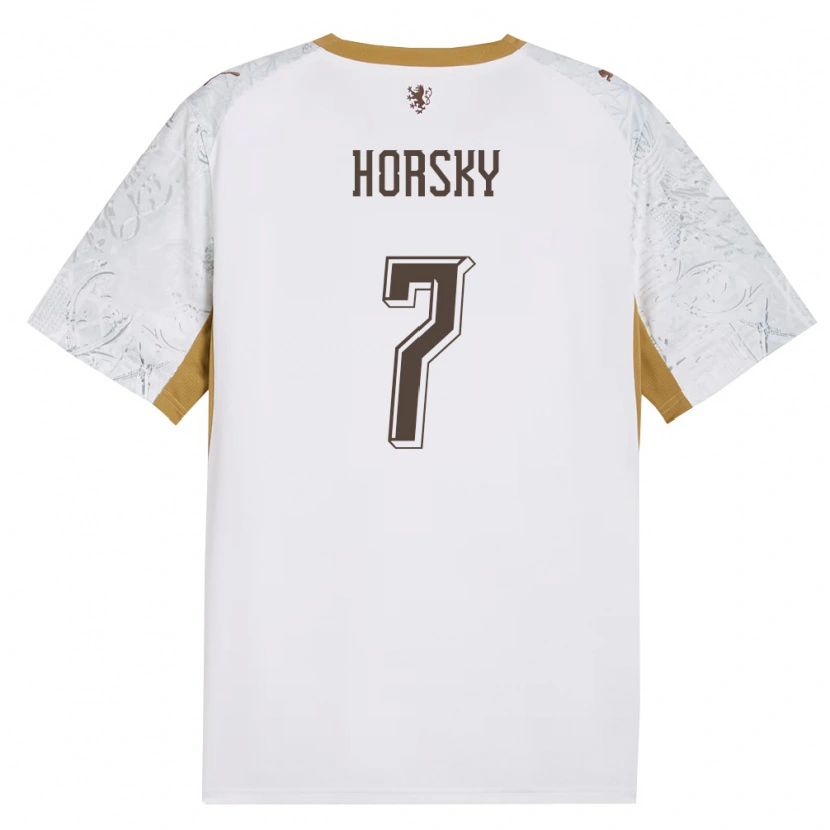 Danxen Niño Camiseta Chequia Filip Horsky #7 Marfil Oro Gris 2ª Equipación 26-28 La Camisa México
