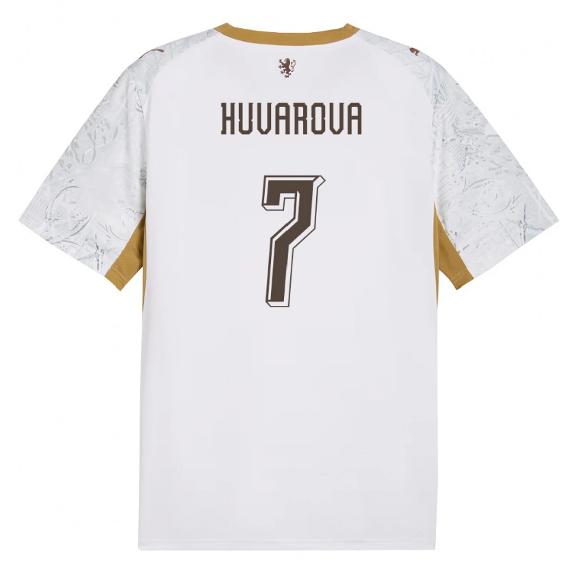 Danxen Niño Camiseta Chequia Dominika Huvarová #7 Marfil Oro Gris 2ª Equipación 26-28 La Camisa México