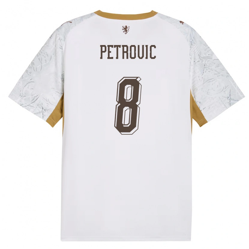 Danxen Niño Camiseta Chequia Luka Petrovic #8 Marfil Oro Gris 2ª Equipación 26-28 La Camisa México