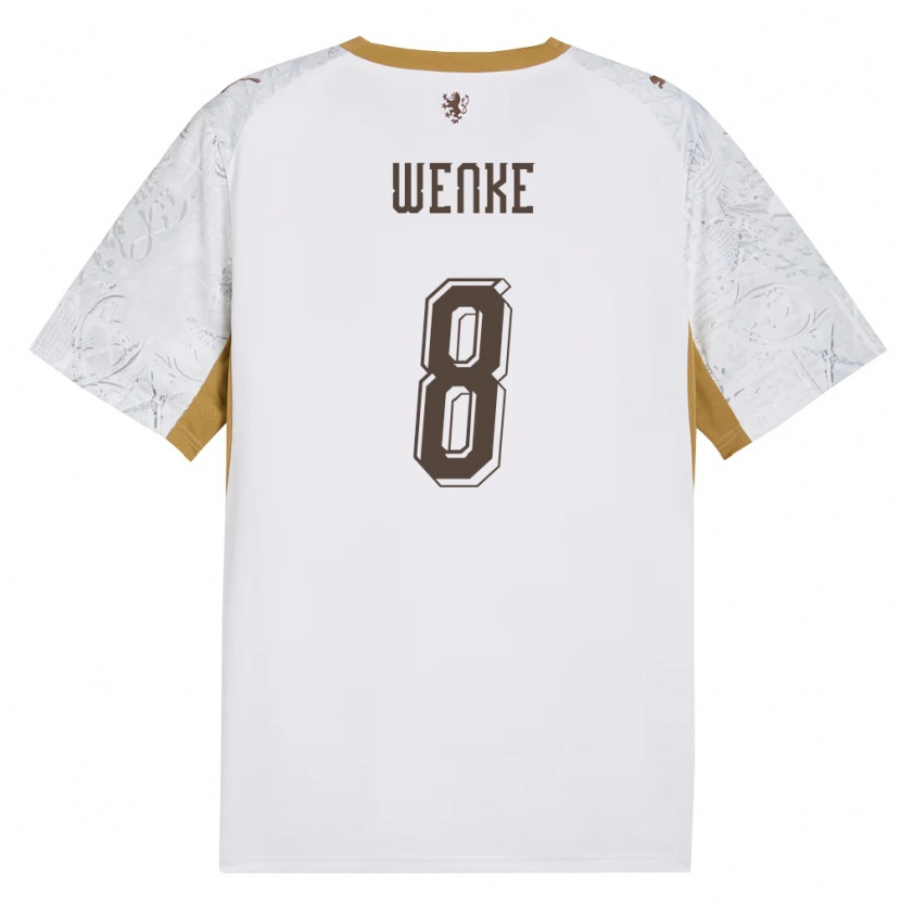 Danxen Niño Camiseta Chequia Eduard Wenke #8 Marfil Oro Gris 2ª Equipación 26-28 La Camisa México
