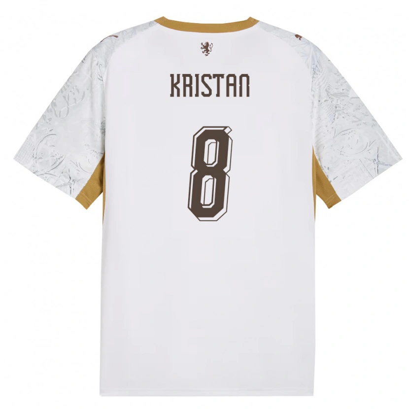 Danxen Niño Camiseta Chequia Jakub Kristan #8 Marfil Oro Gris 2ª Equipación 26-28 La Camisa México