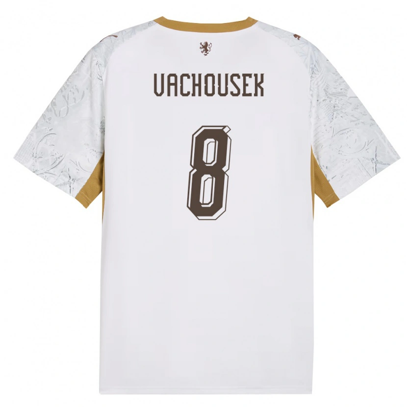 Danxen Niño Camiseta Chequia Tadeas Vachousek #8 Marfil Oro Gris 2ª Equipación 26-28 La Camisa México