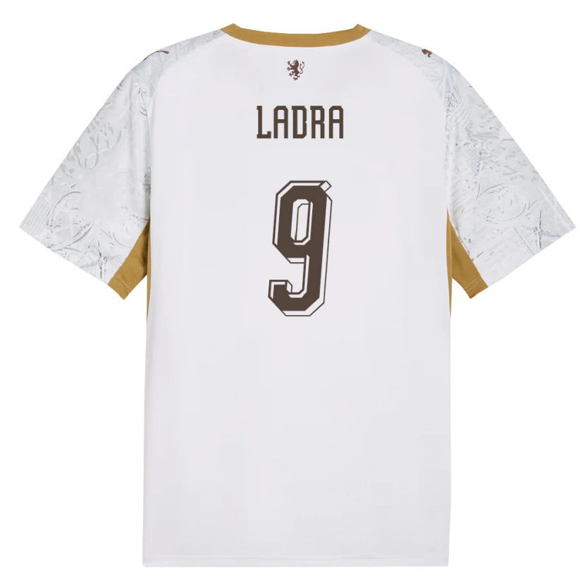 Danxen Niño Camiseta Chequia Tomas Ladra #9 Marfil Oro Gris 2ª Equipación 26-28 La Camisa México