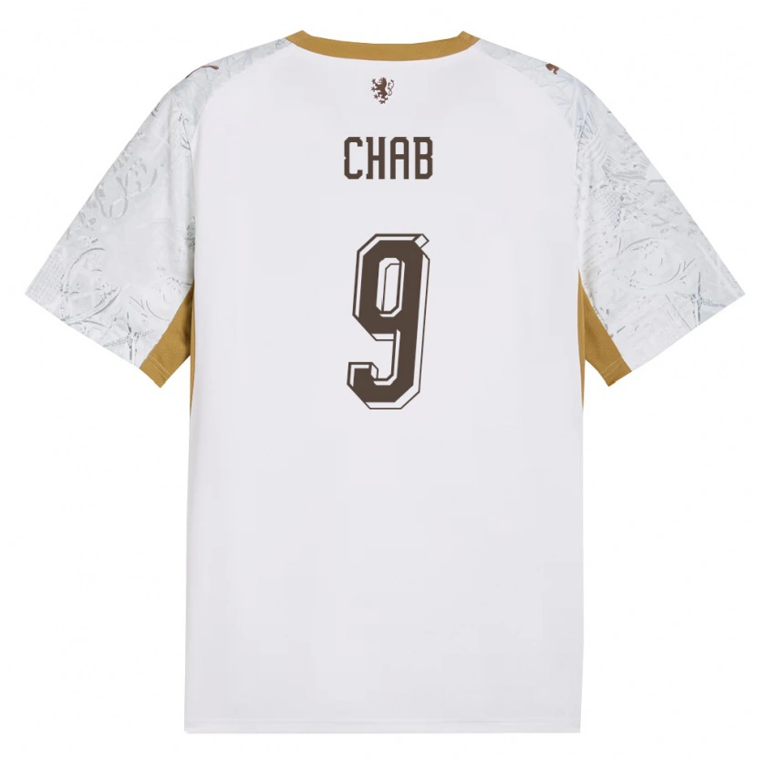 Danxen Niño Camiseta Chequia Adam Chab #9 Marfil Oro Gris 2ª Equipación 26-28 La Camisa México