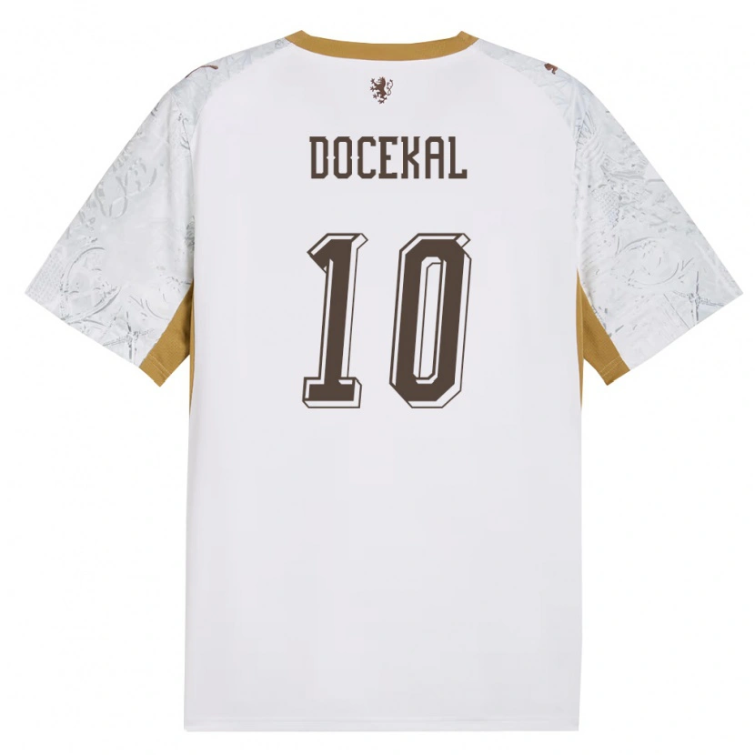 Danxen Niño Camiseta Chequia Tomas Docekal #10 Marfil Oro Gris 2ª Equipación 26-28 La Camisa México