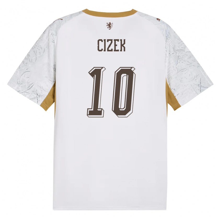 Danxen Niño Camiseta Chequia Krystof Cizek #10 Marfil Oro Gris 2ª Equipación 26-28 La Camisa México