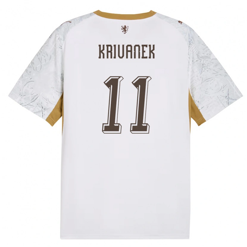 Danxen Niño Camiseta Chequia Jan Krivanek #11 Marfil Oro Gris 2ª Equipación 26-28 La Camisa México