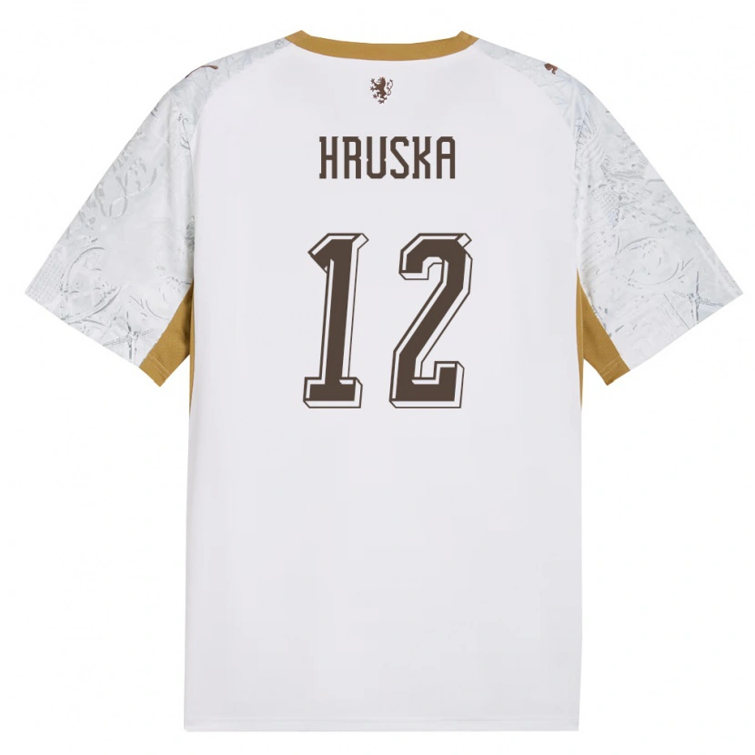 Danxen Niño Camiseta Chequia Filip Hruska #12 Marfil Oro Gris 2ª Equipación 26-28 La Camisa México