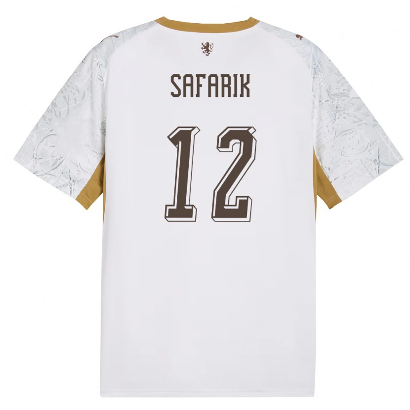 Danxen Niño Camiseta Chequia Daniel Safarik #12 Marfil Oro Gris 2ª Equipación 26-28 La Camisa México