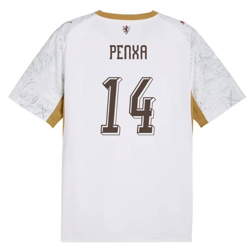Danxen Niño Camiseta Chequia Ondrej Penxa #14 Marfil Oro Gris 2ª Equipación 26-28 La Camisa México