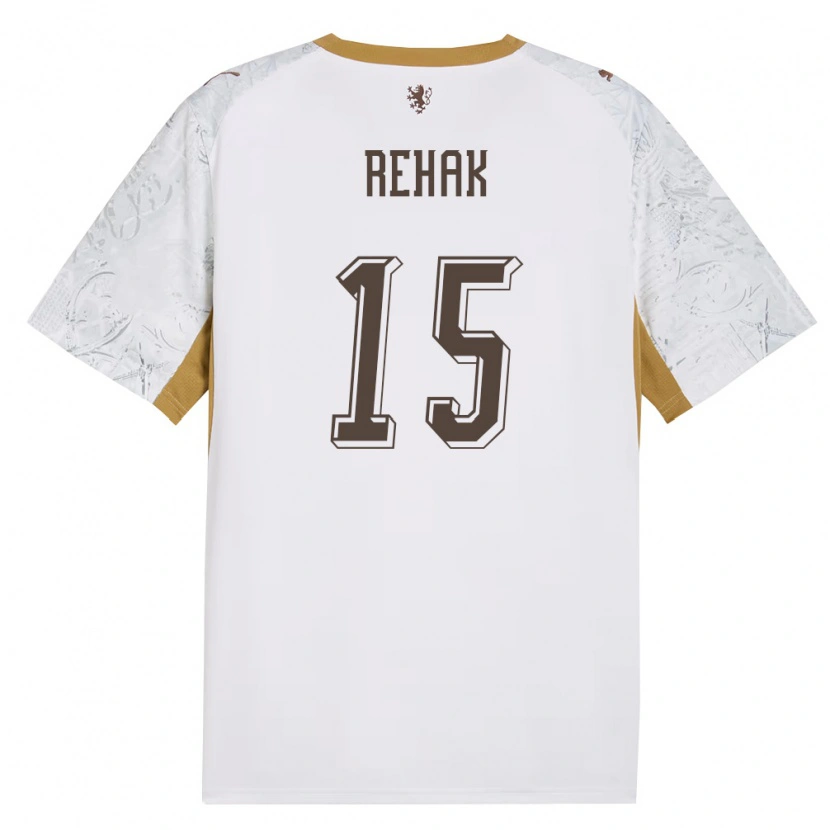 Danxen Niño Camiseta Chequia Jakub Rehak #15 Marfil Oro Gris 2ª Equipación 26-28 La Camisa México