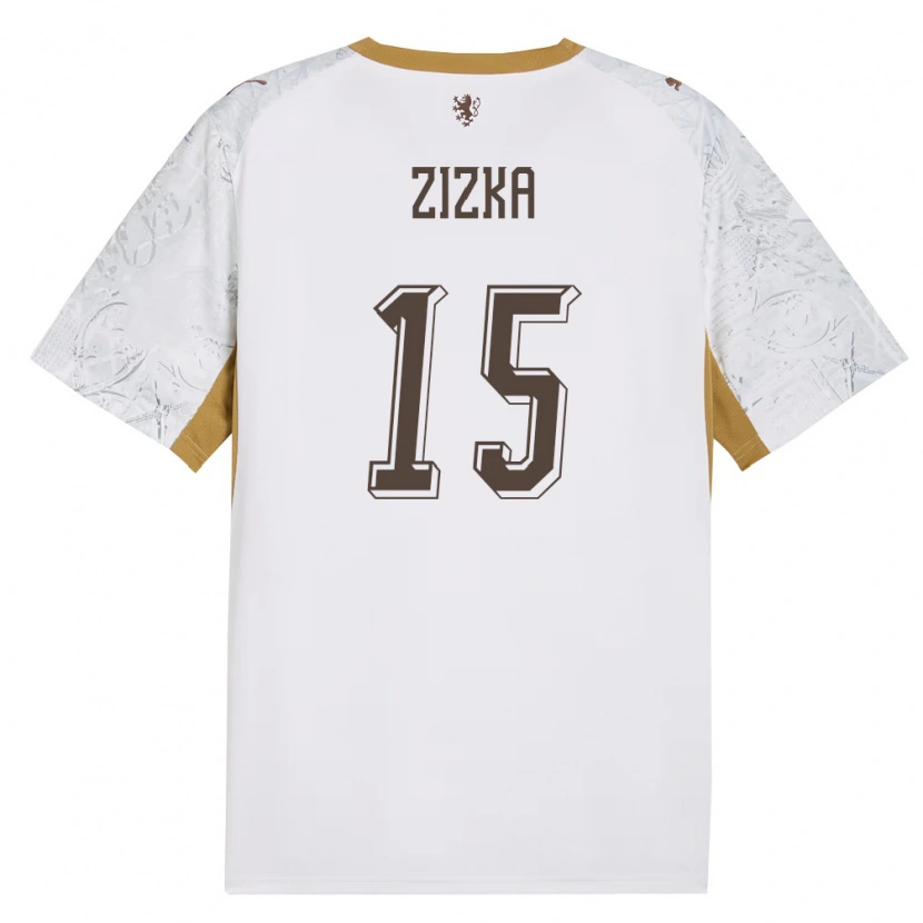 Danxen Niño Camiseta Chequia Vladimir Zizka #15 Marfil Oro Gris 2ª Equipación 26-28 La Camisa México