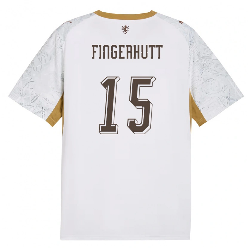 Danxen Niño Camiseta Chequia Denis Fingerhutt #15 Marfil Oro Gris 2ª Equipación 26-28 La Camisa México