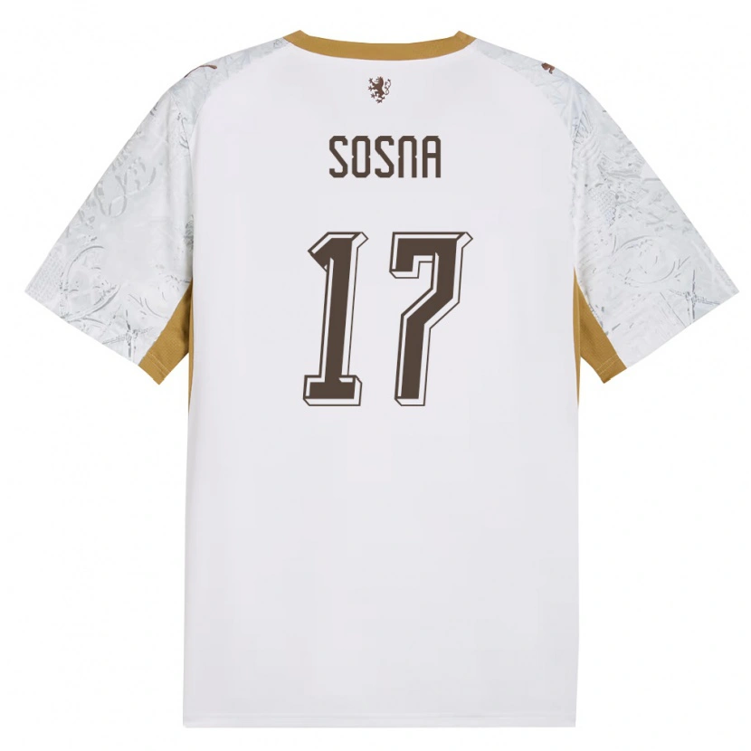Danxen Niño Camiseta Chequia Adam Sosna #17 Marfil Oro Gris 2ª Equipación 26-28 La Camisa México