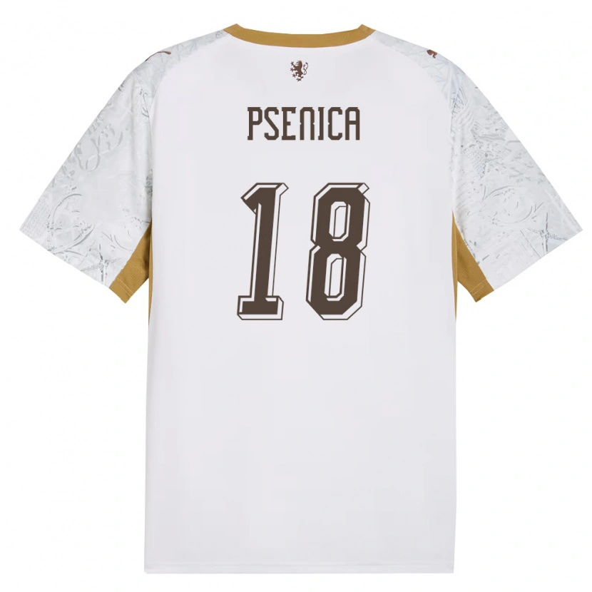 Danxen Niño Camiseta Chequia Jiri Psenica #18 Marfil Oro Gris 2ª Equipación 26-28 La Camisa México