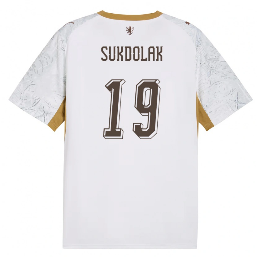 Danxen Niño Camiseta Chequia Ales Sukdolak #19 Marfil Oro Gris 2ª Equipación 26-28 La Camisa México