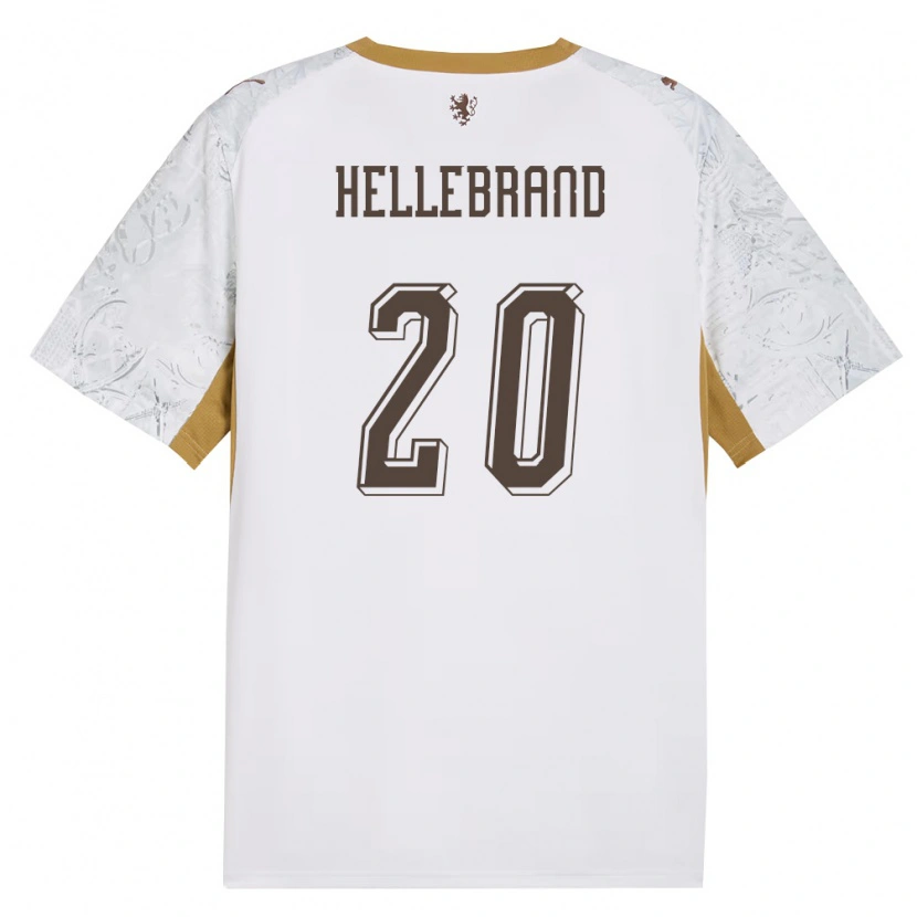 Danxen Niño Camiseta Chequia Tomas Hellebrand #20 Marfil Oro Gris 2ª Equipación 26-28 La Camisa México