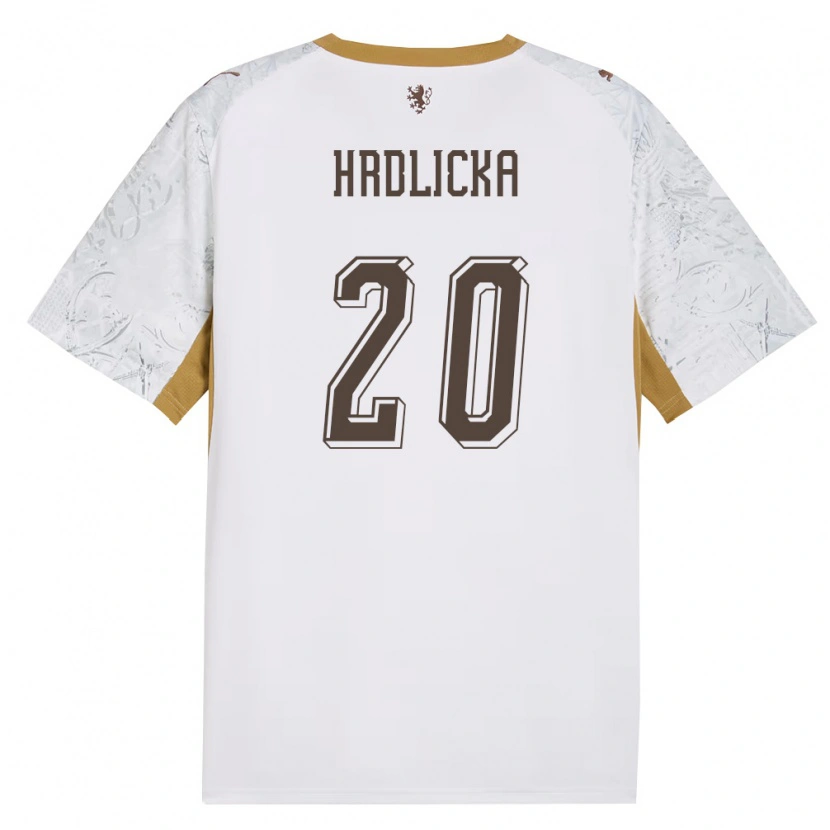 Danxen Niño Camiseta Chequia Lukas Hrdlicka #20 Marfil Oro Gris 2ª Equipación 26-28 La Camisa México