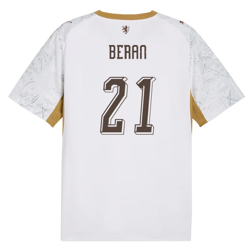 Danxen Niño Camiseta Chequia Michal Beran #21 Marfil Oro Gris 2ª Equipación 26-28 La Camisa México