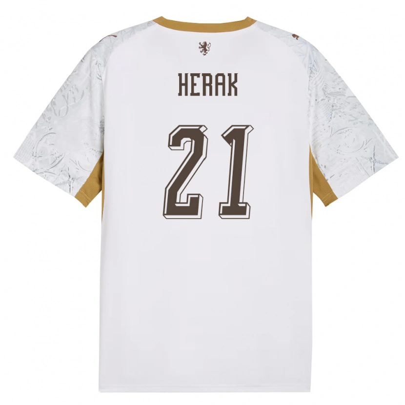 Danxen Niño Camiseta Chequia Frantisek Herak #21 Marfil Oro Gris 2ª Equipación 26-28 La Camisa México