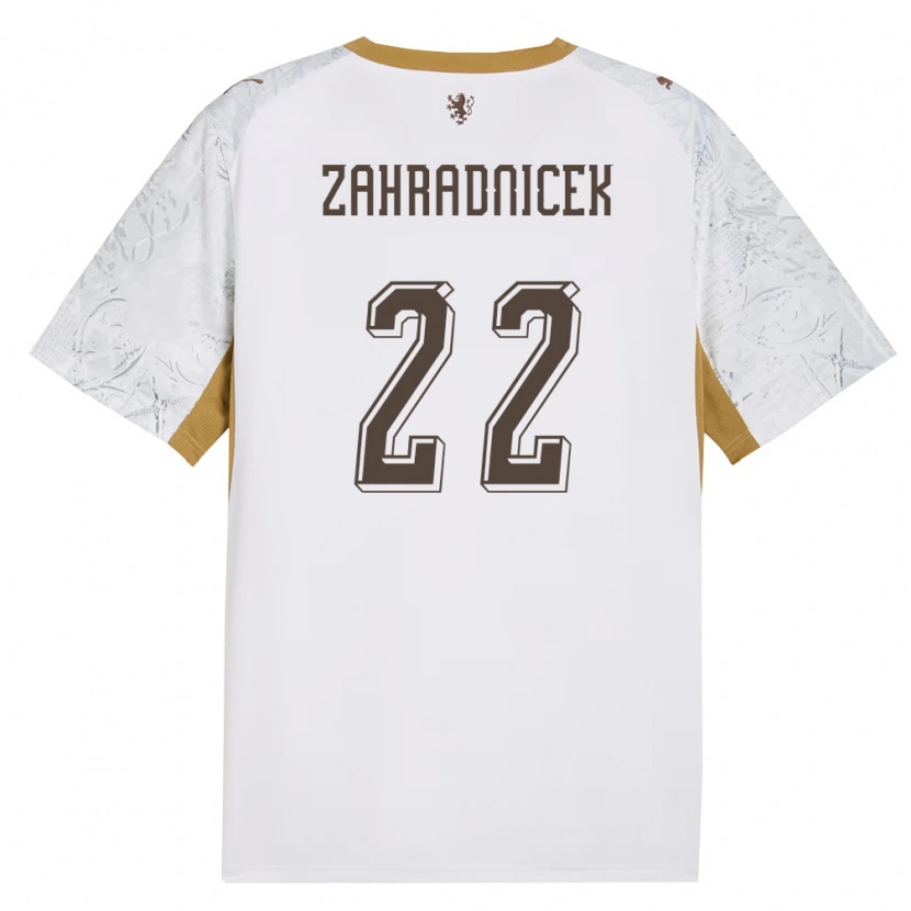 Danxen Niño Camiseta Chequia Vaclav Zahradnicek #22 Marfil Oro Gris 2ª Equipación 26-28 La Camisa México