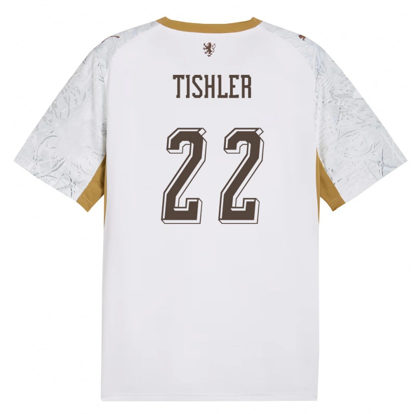 Danxen Niño Camiseta Chequia Daniel Tishler #22 Marfil Oro Gris 2ª Equipación 26-28 La Camisa México