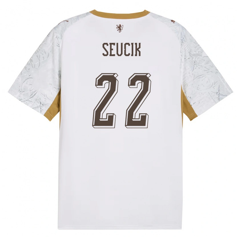 Danxen Niño Camiseta Chequia Michal Sevcik #22 Marfil Oro Gris 2ª Equipación 26-28 La Camisa México